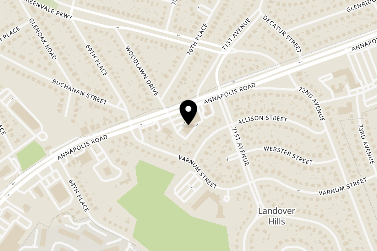 Map showing the location of Caribbean Dish on 7029 B Annapolis Rd B in Landover Hills